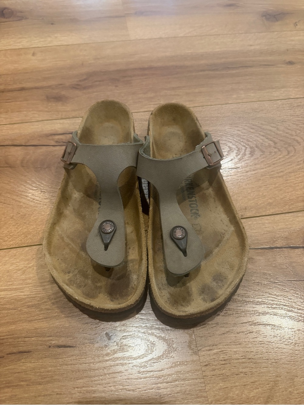 Birkenstock Taupe Thong Sandals